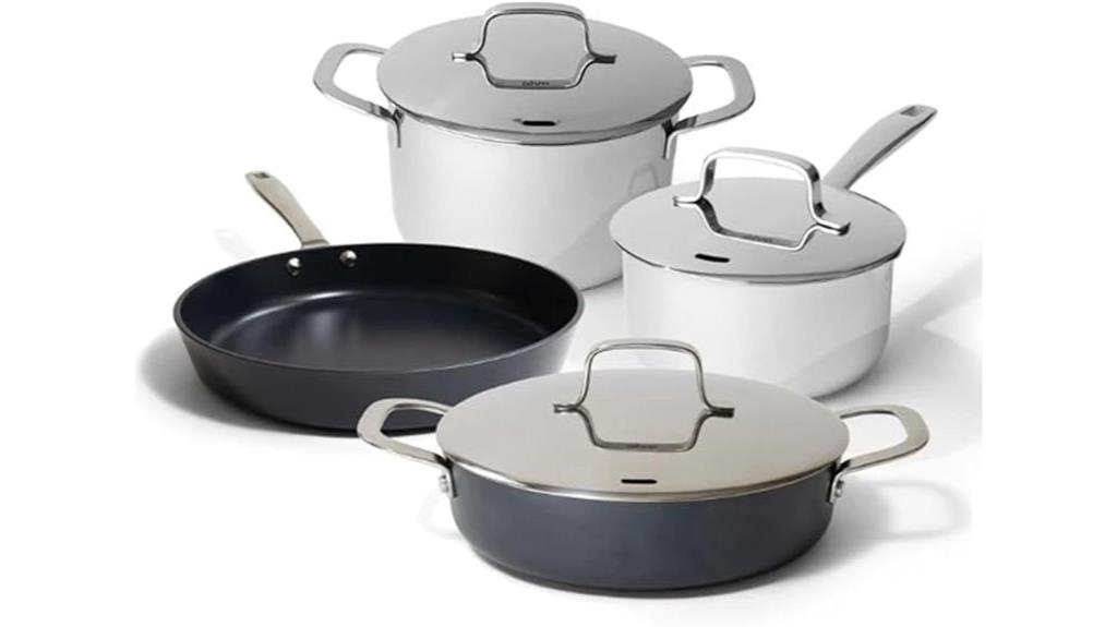 seven piece stainless cookware