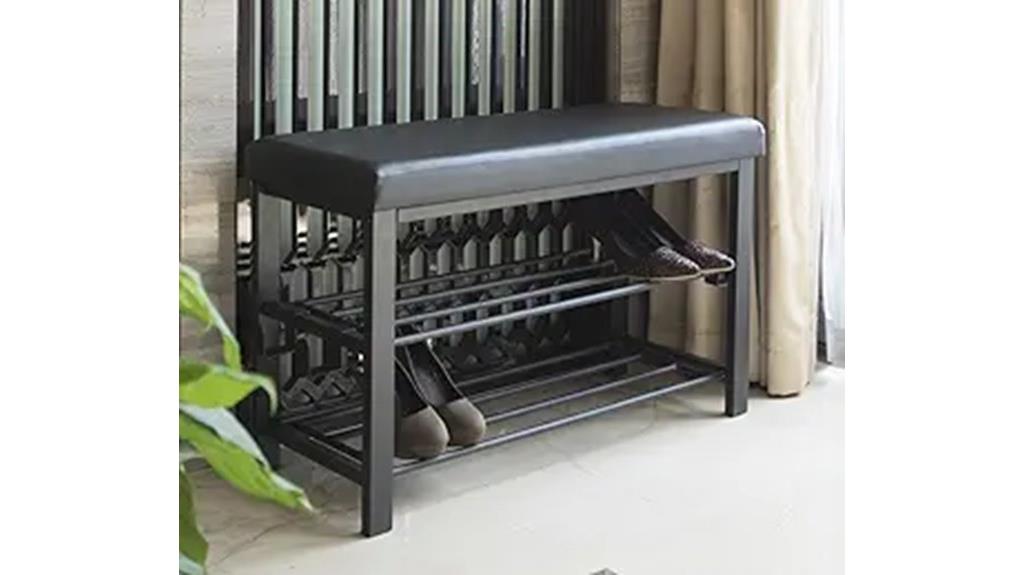 shoe rack with cushion