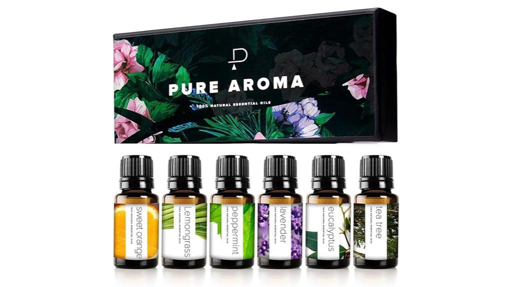 six 10ml pure aroma oils