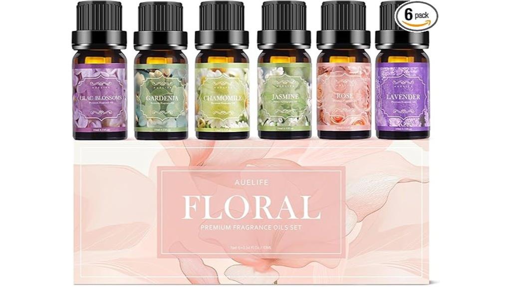 six floral diffuser oils