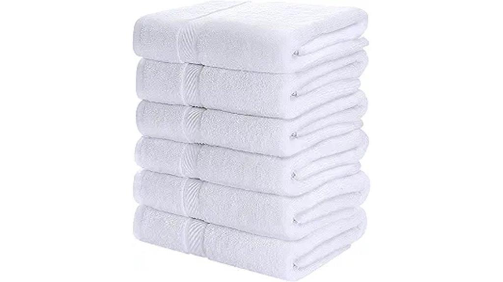 six medium bath towels