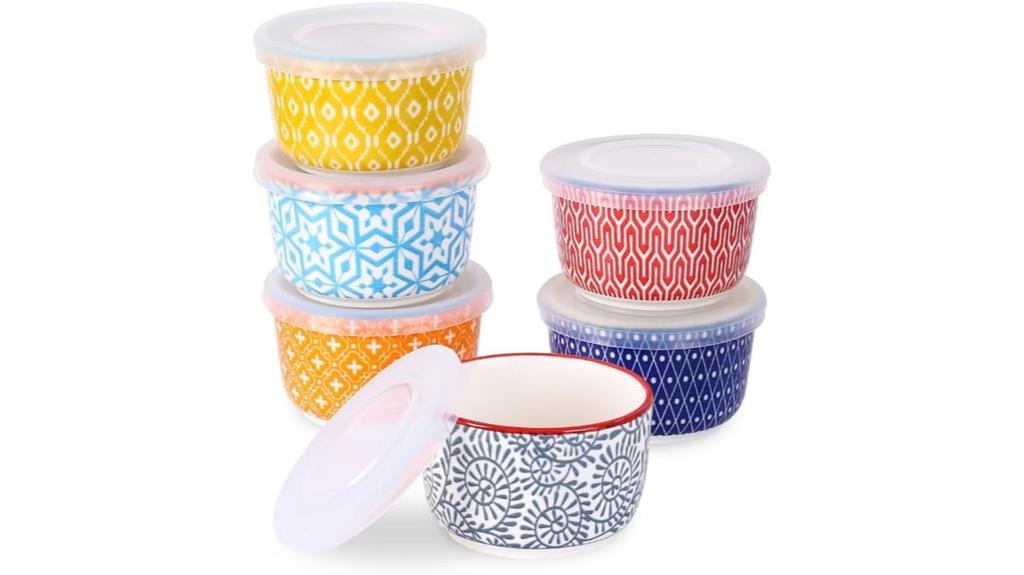 six mini ceramic dishes