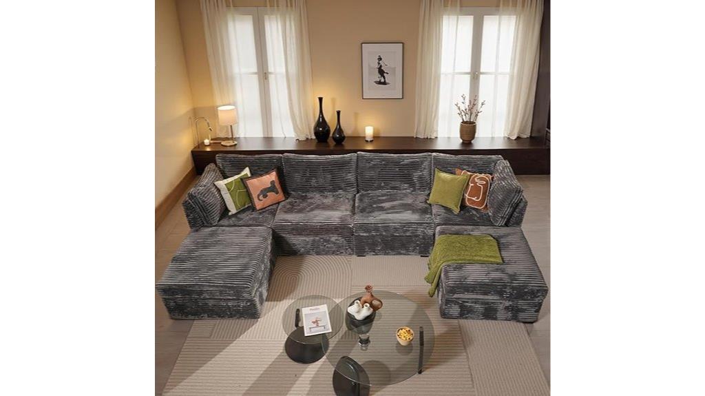 six piece l shaped sofa