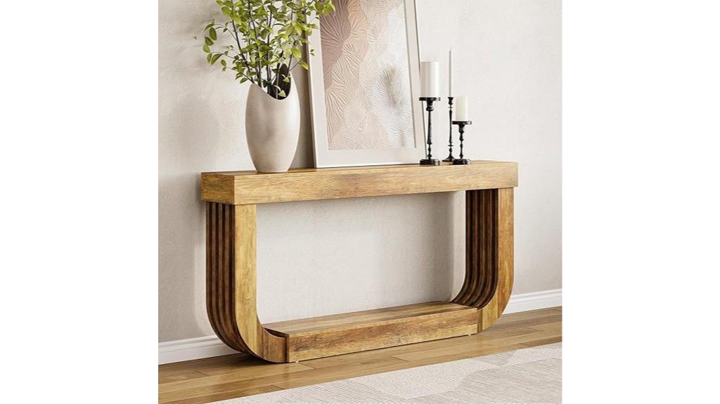 small wooden entryway table