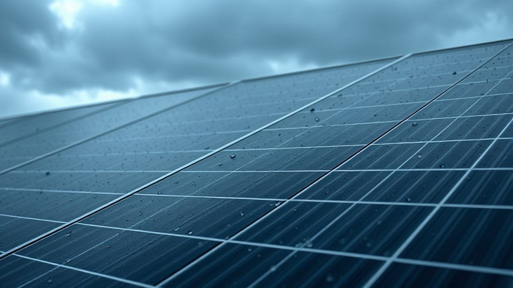 solar efficiency decreases cloudy