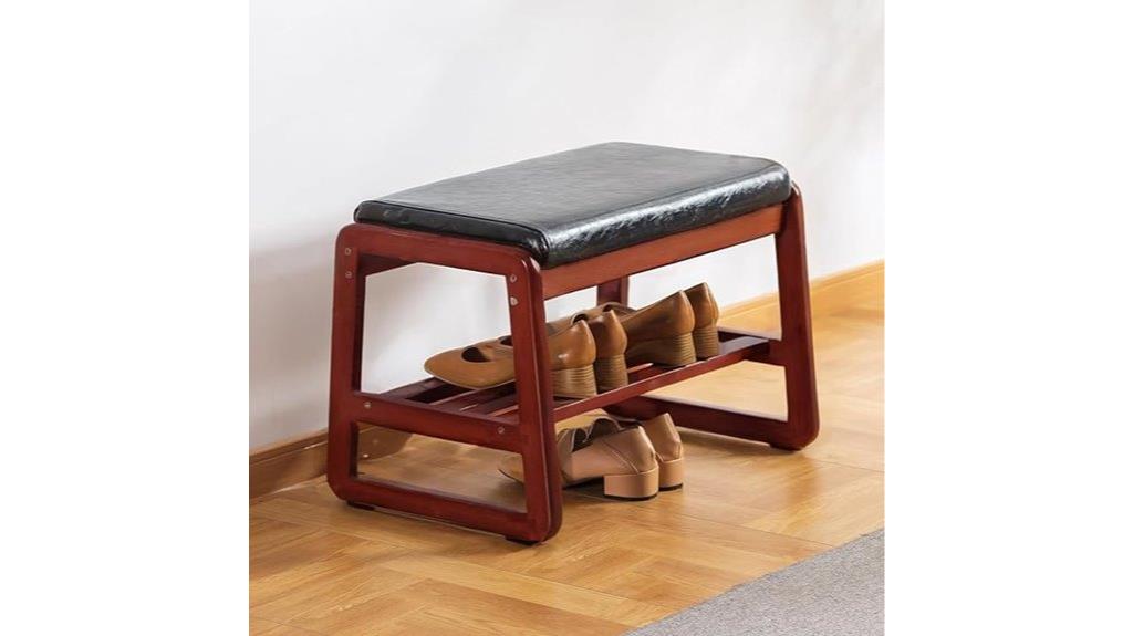 solid wood shoe bench