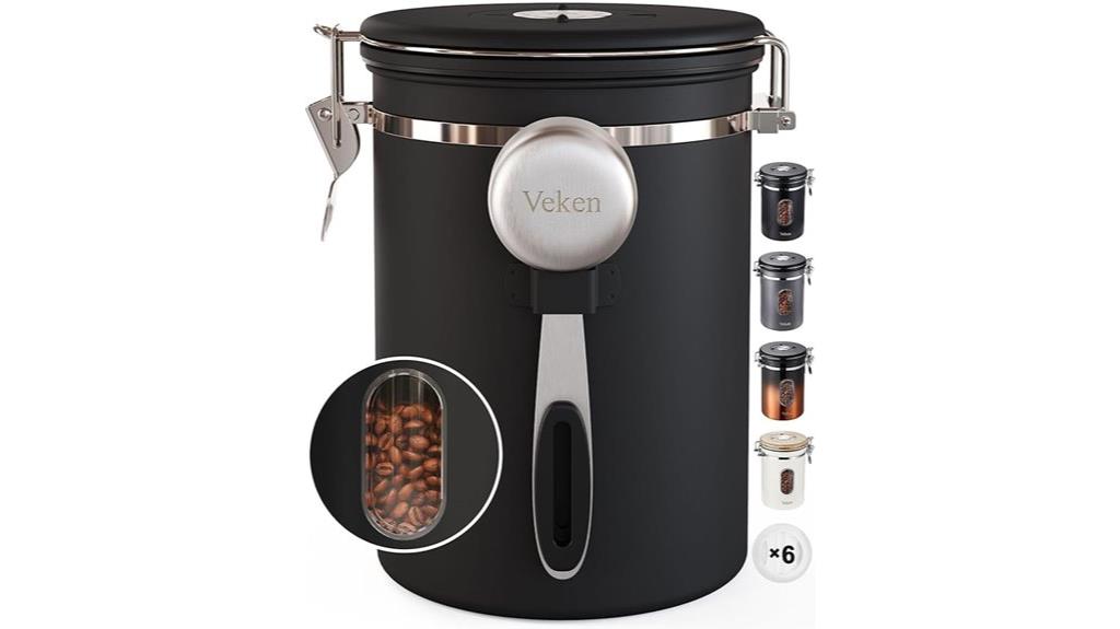 stainless steel coffee canister