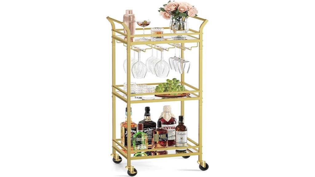 stylish 3 tier wine cart
