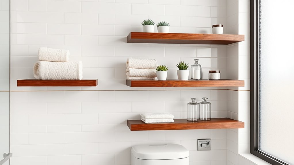 stylish over toilet bathroom shelves