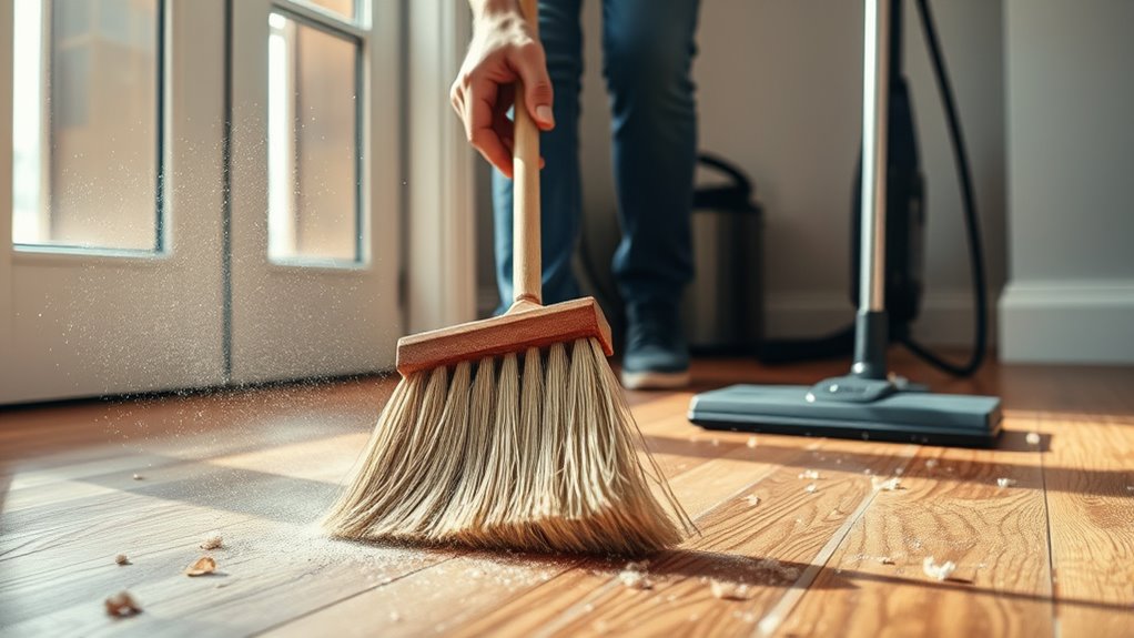 sweep vacuum mop regularly