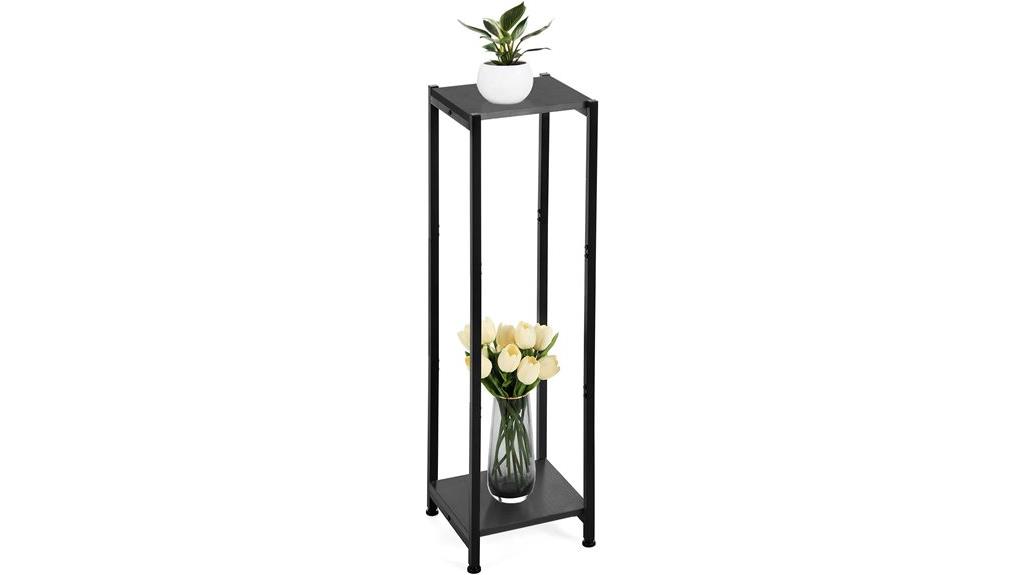 tall black metal stand