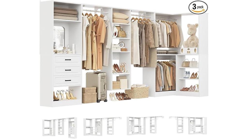 three set modular closet