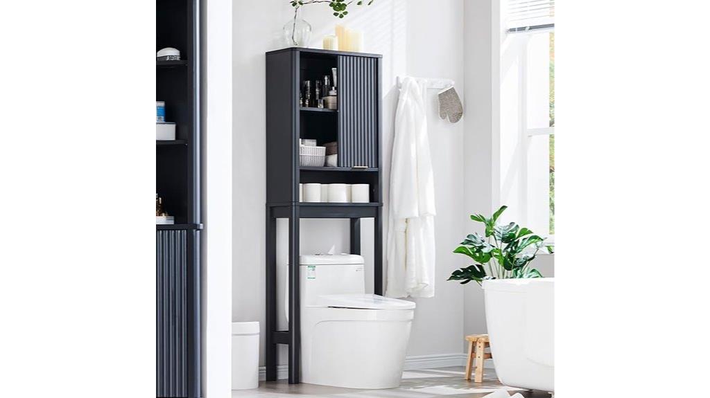 toilet storage cabinet with fluted door