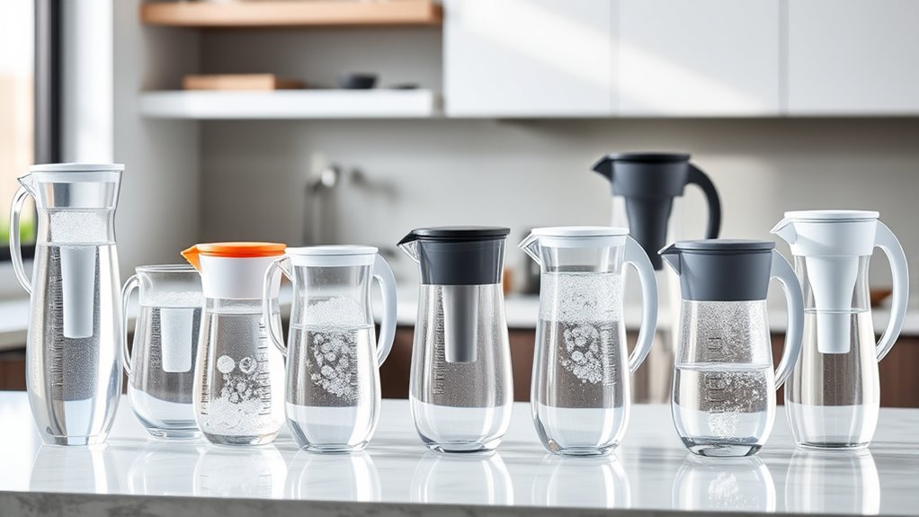 top lead removing water filter pitchers