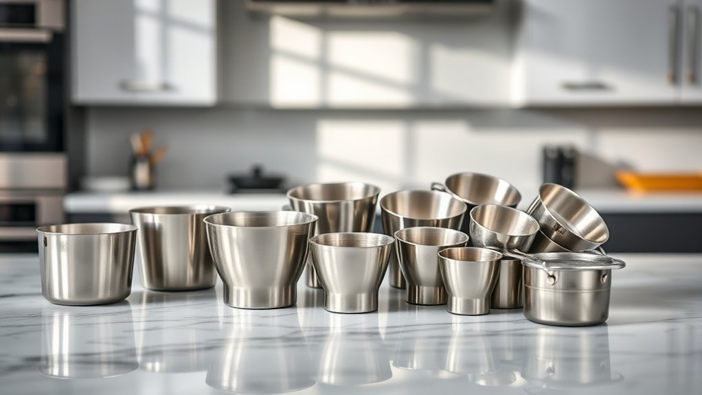 top stainless steel measuring cups