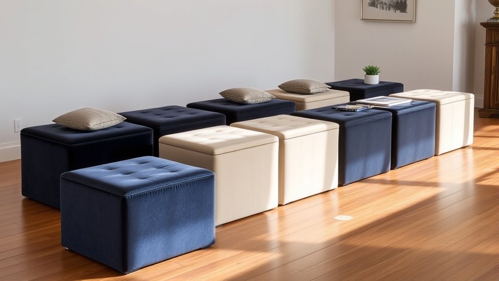 top storage ottoman cubes