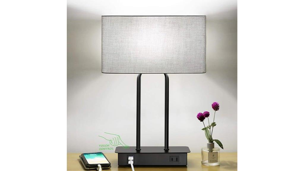touch controlled bedside lamp