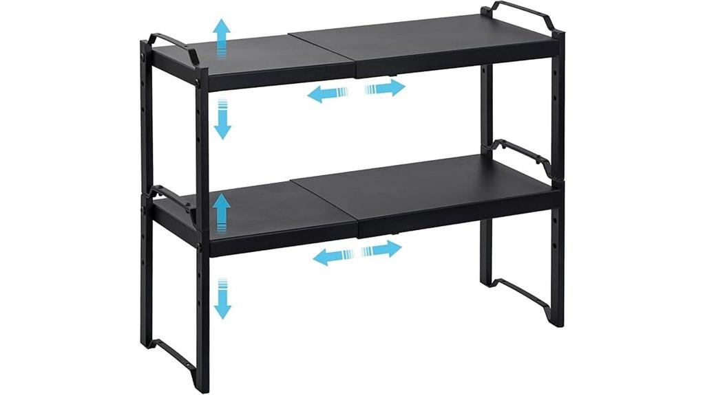 two adjustable shelf set