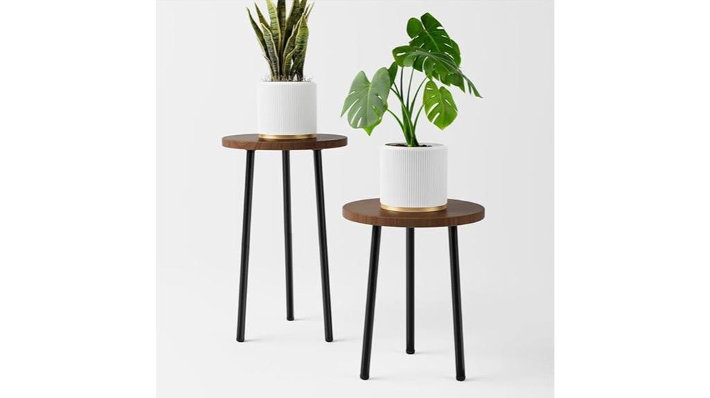 two modern indoor plant holders