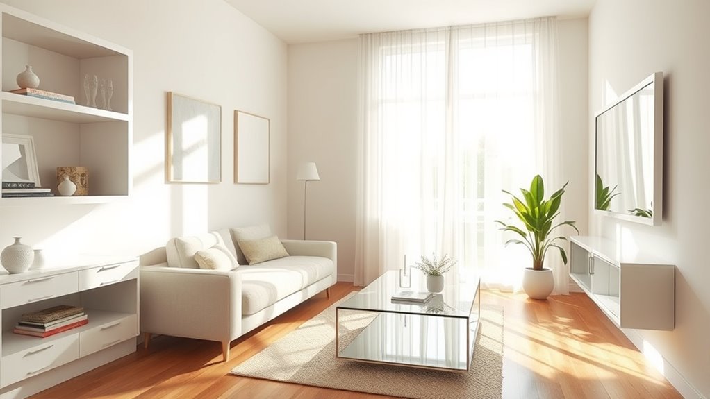 use light colors and reflections