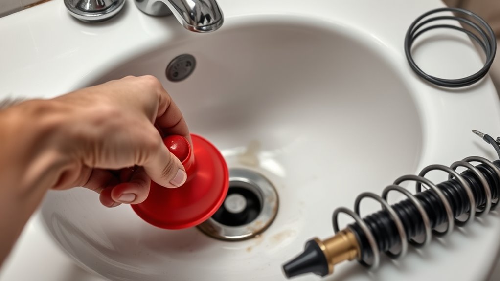 use plunger or auger