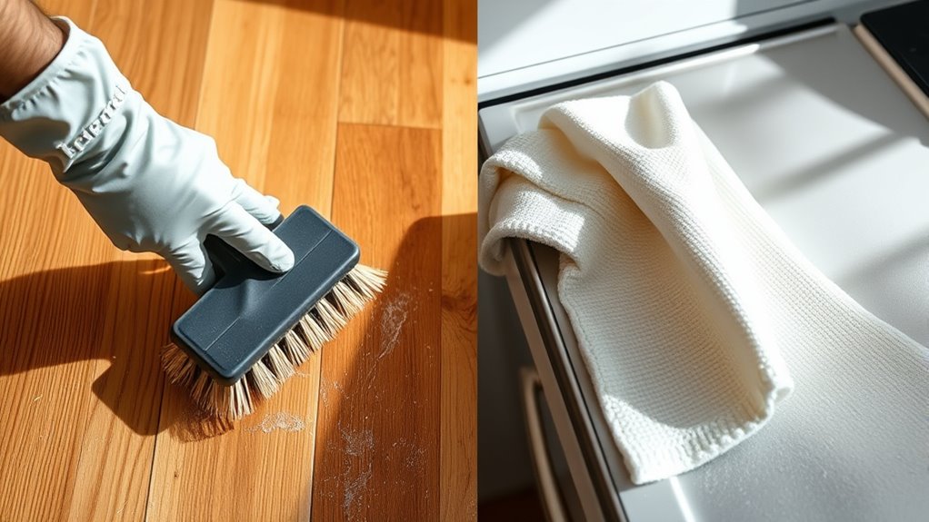using appropriate cleaning tools
