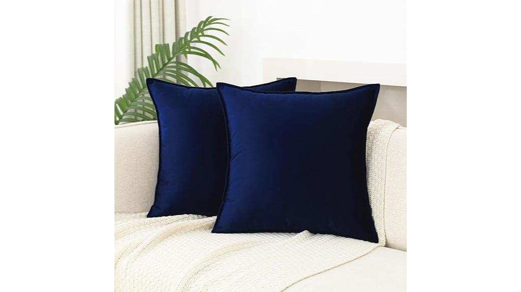 velvet navy pillow set
