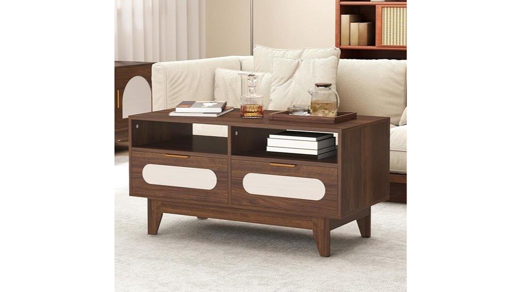 walnut storage coffee table