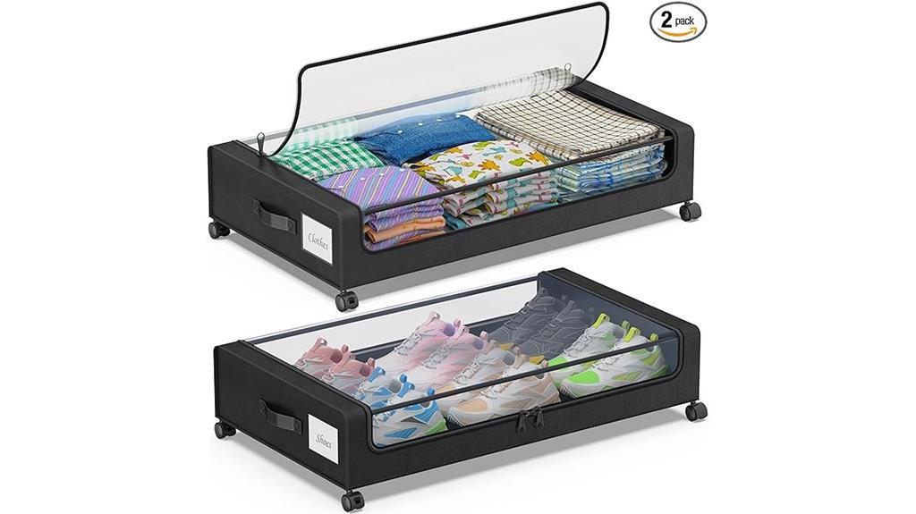 wheeled under bed storage set