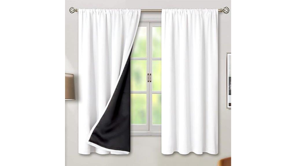 white blackout curtain panels