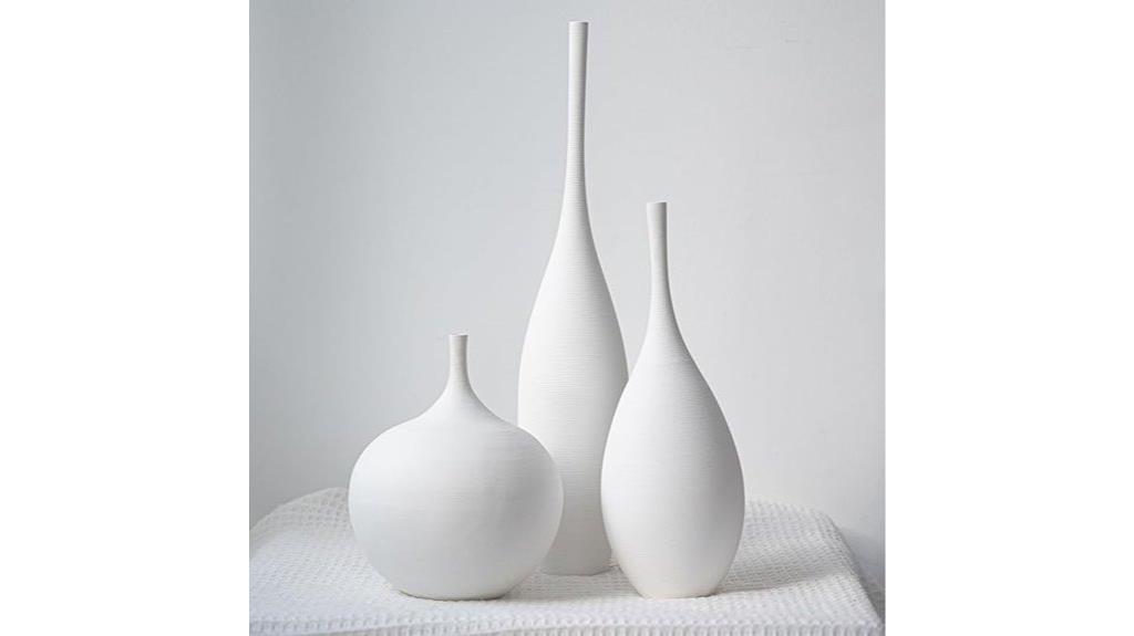white ceramic vase set