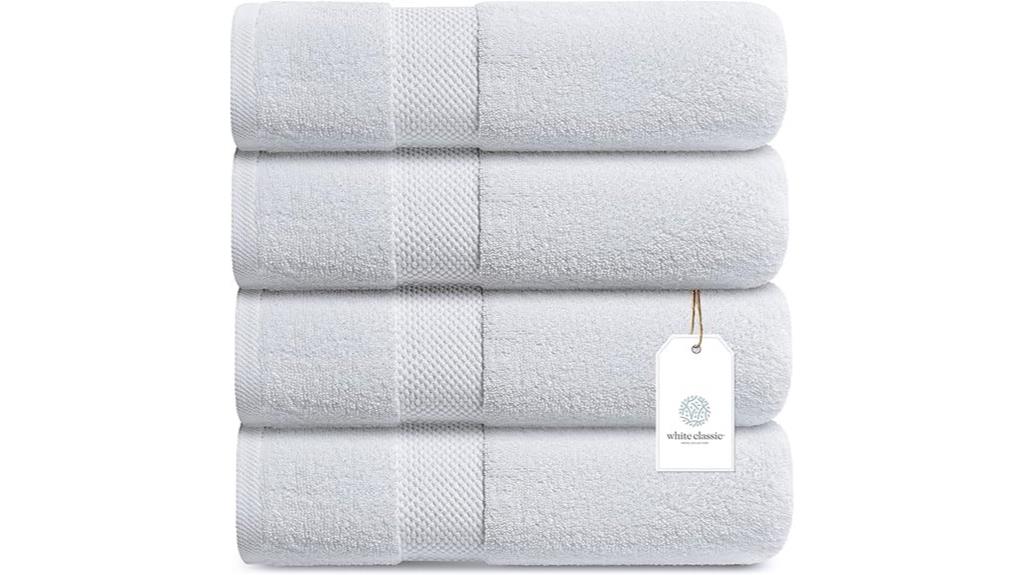white luxury bath towels