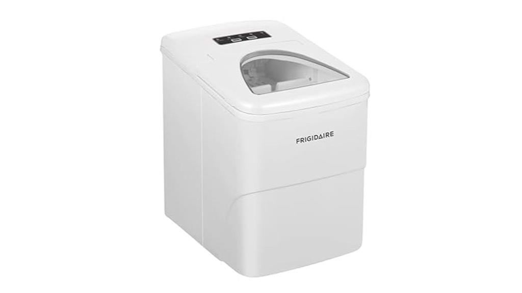 white portable countertop ice maker