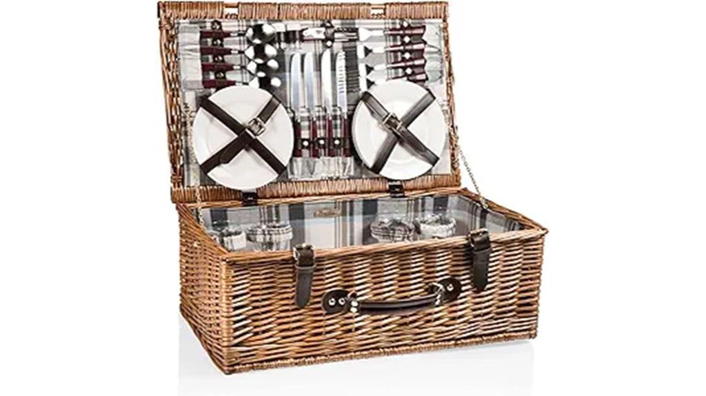 wicker picnic basket set