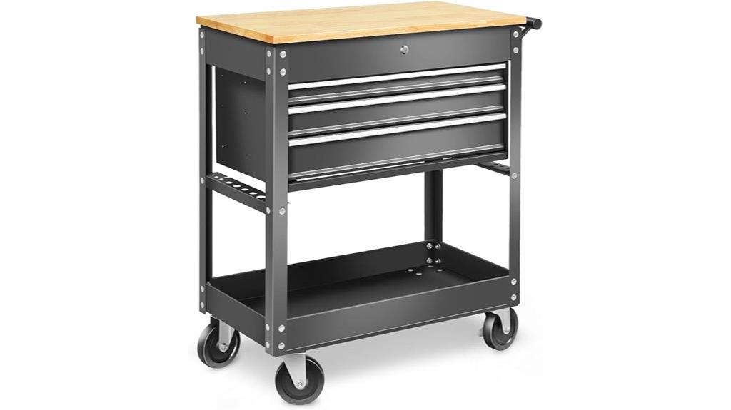 wood top rolling tool chest