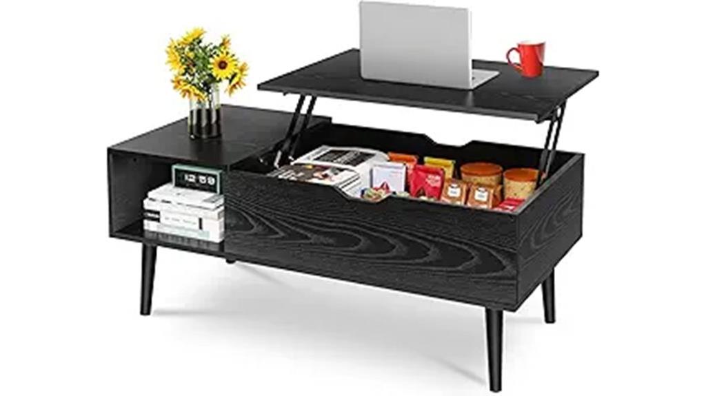 wooden coffee table with storage