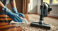 dusting and vacuuming surfaces