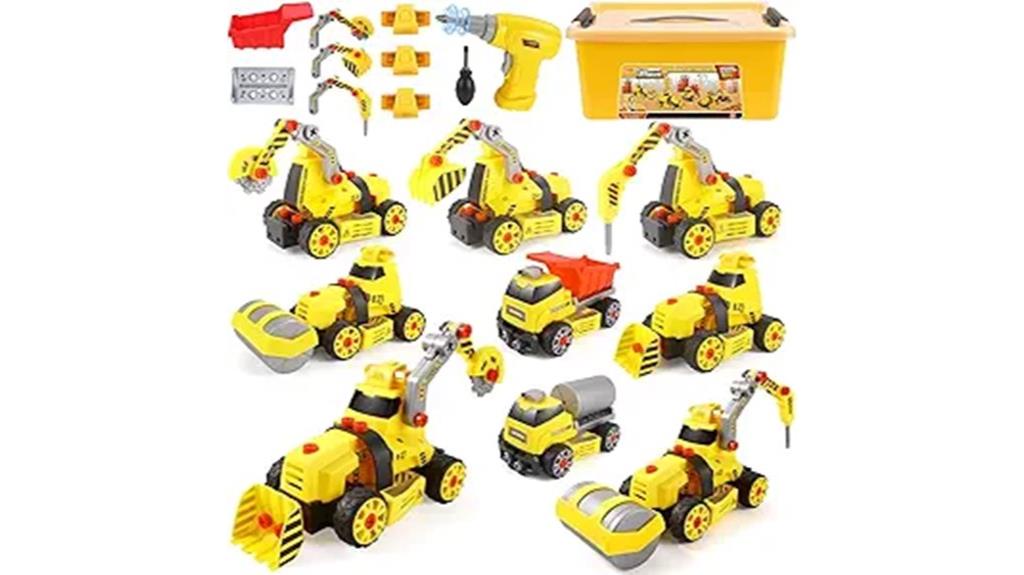 construction toy with drill