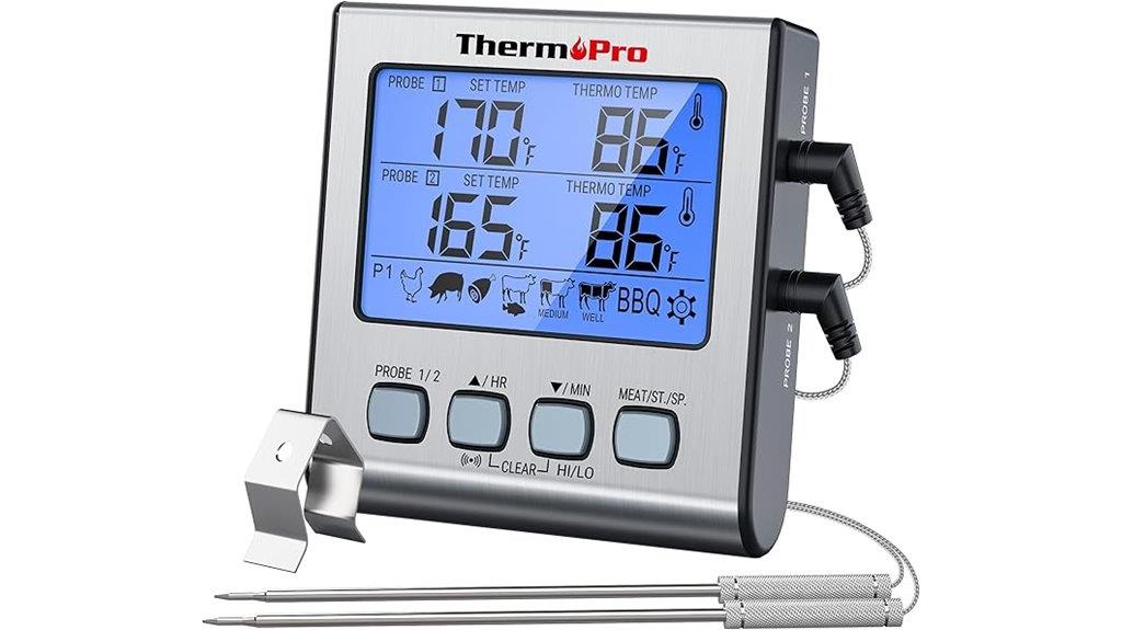 digital meat thermometer with timer