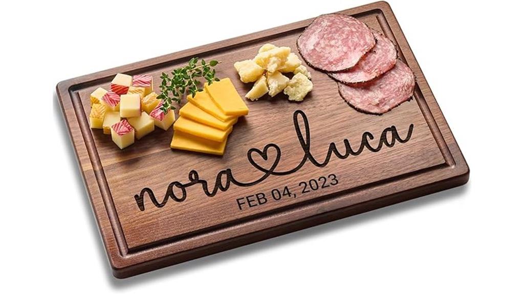 engraved wedding cutting board