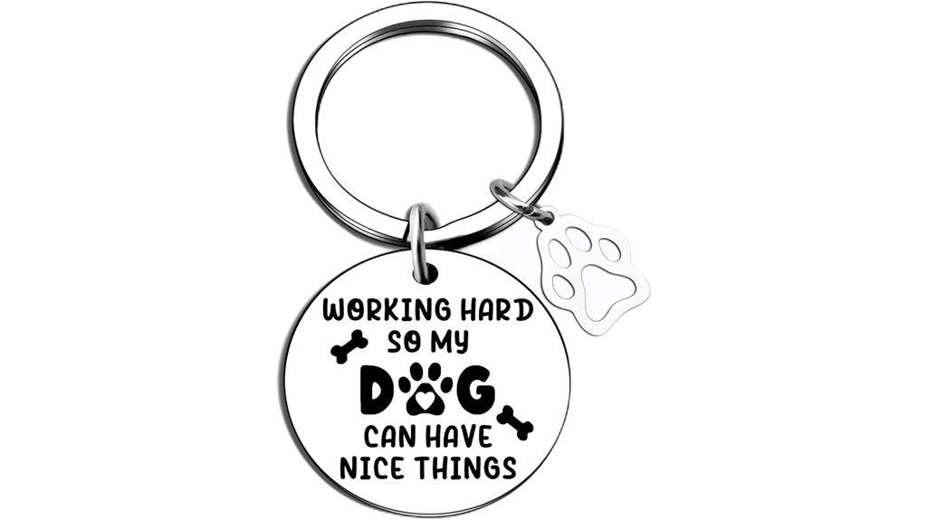 festive dog mom keychain