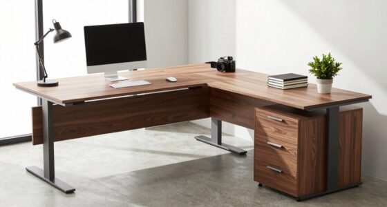 top l shaped desk drawers