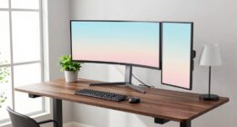 top two monitor electric desks