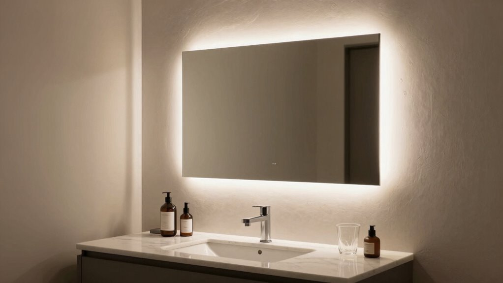 backlit mirrors optimize space