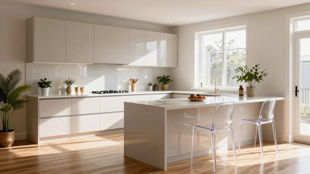 create spacious light filled kitchen