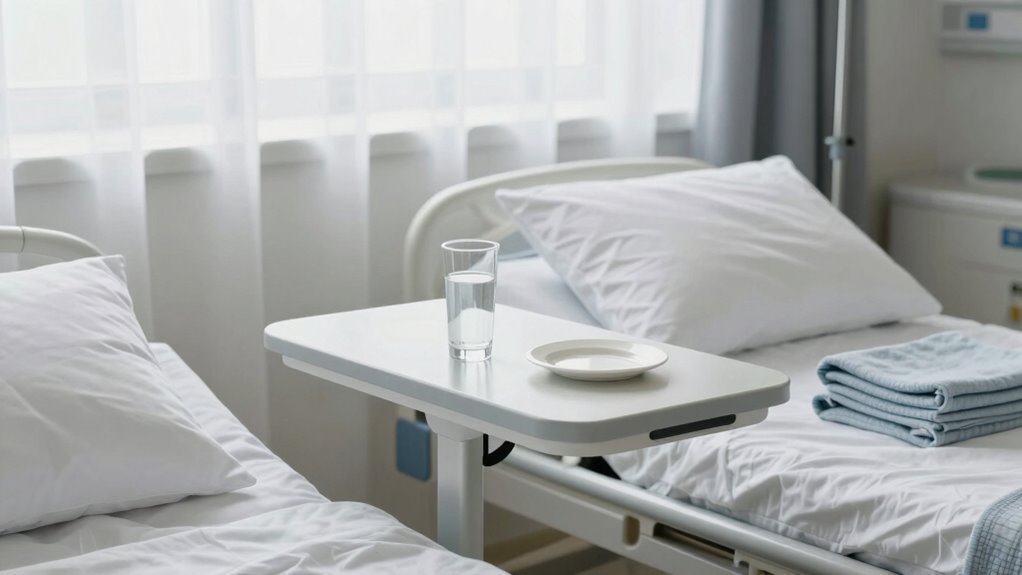 ergonomic overbed table positioning