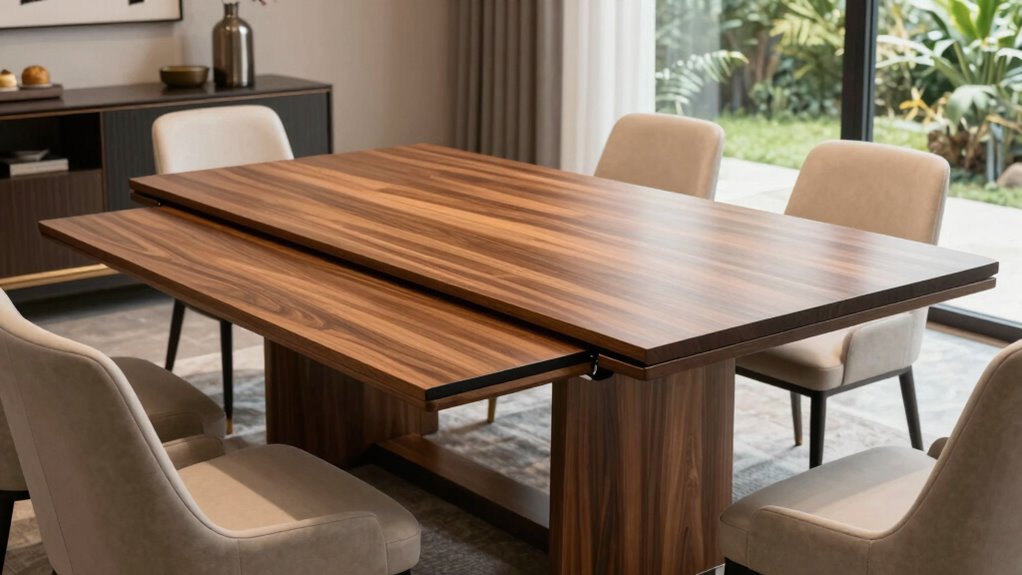 extendable tables with durable mechanisms