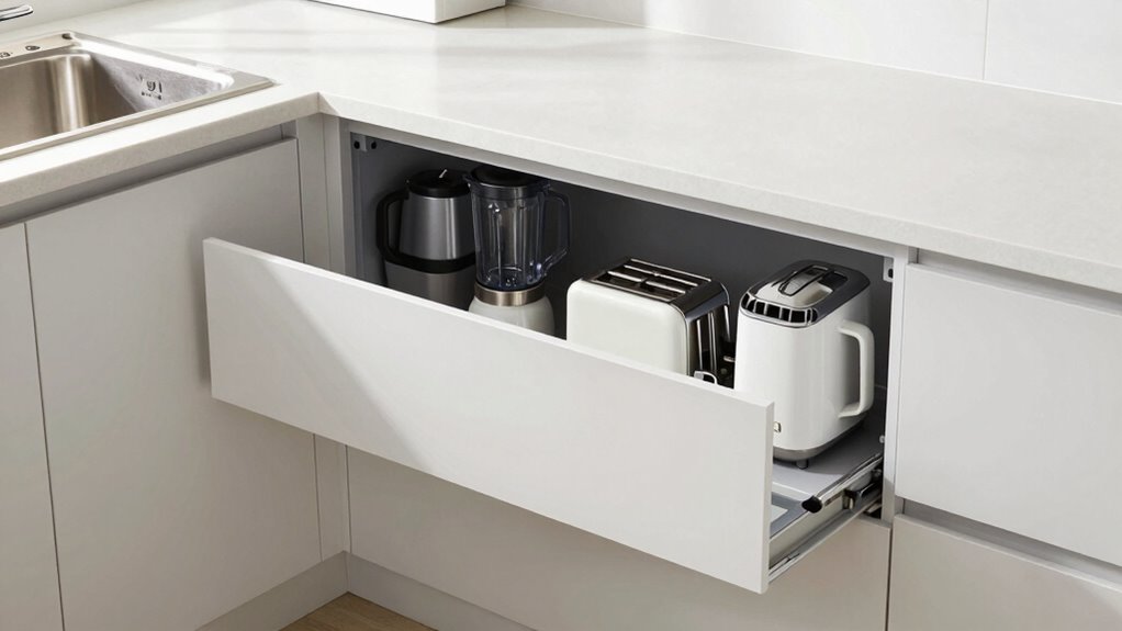 hidden accessible appliance storage