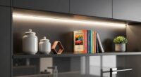 modern kitchen shelf styling