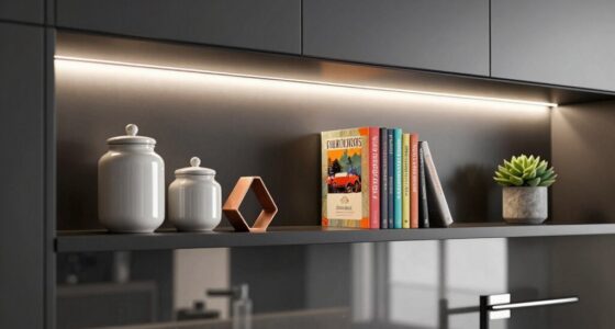 modern kitchen shelf styling